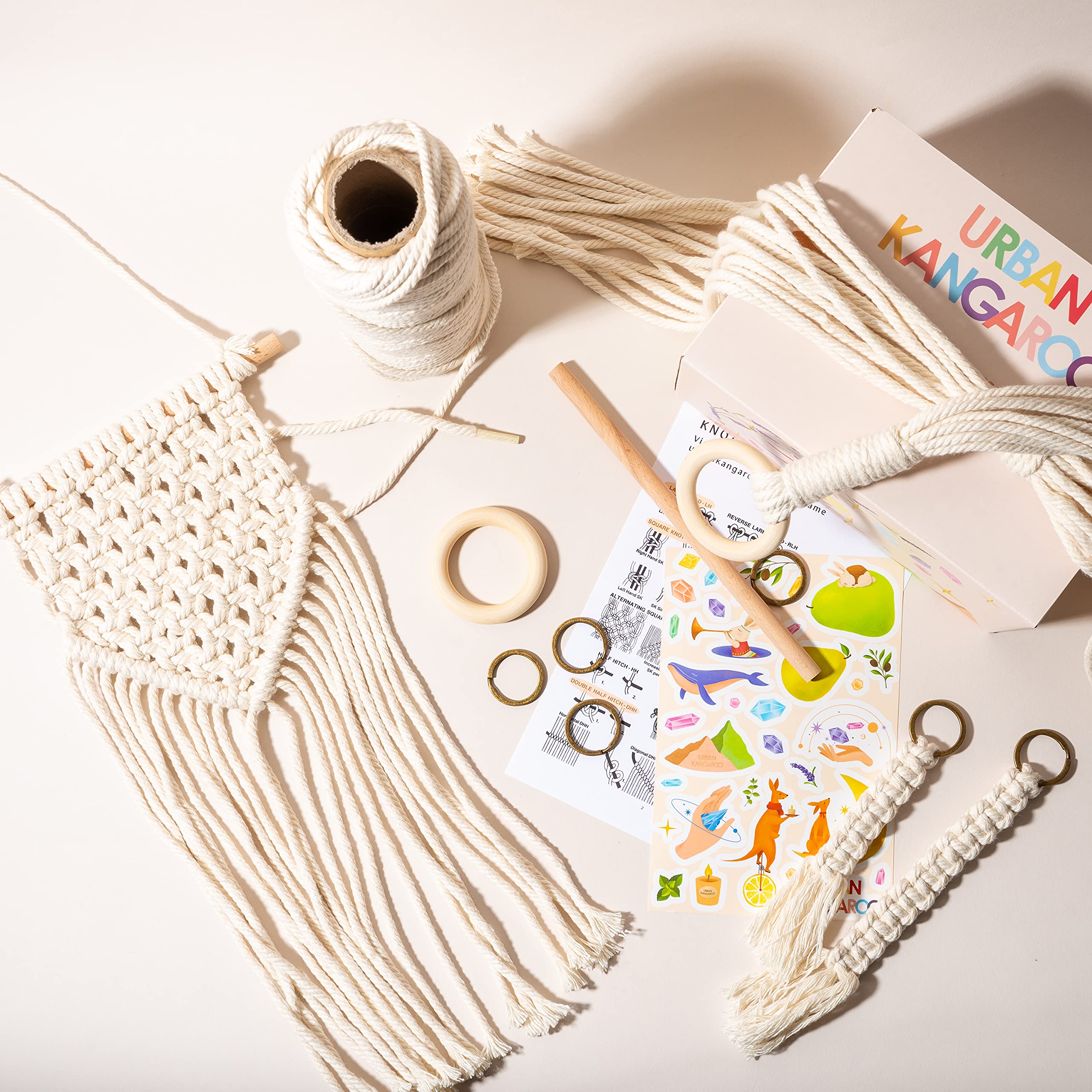 Buy Urban Kangaroo Macrame DIY Kit Make Wall Hanging, Hangers, and