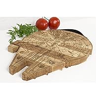 Vista 1 de Millennium Falcon Board - Wooden Cutting Board - Engraved Wooden Plate - Rustic Cutting Board - Futuristic Serving Platter - Valentines Gift