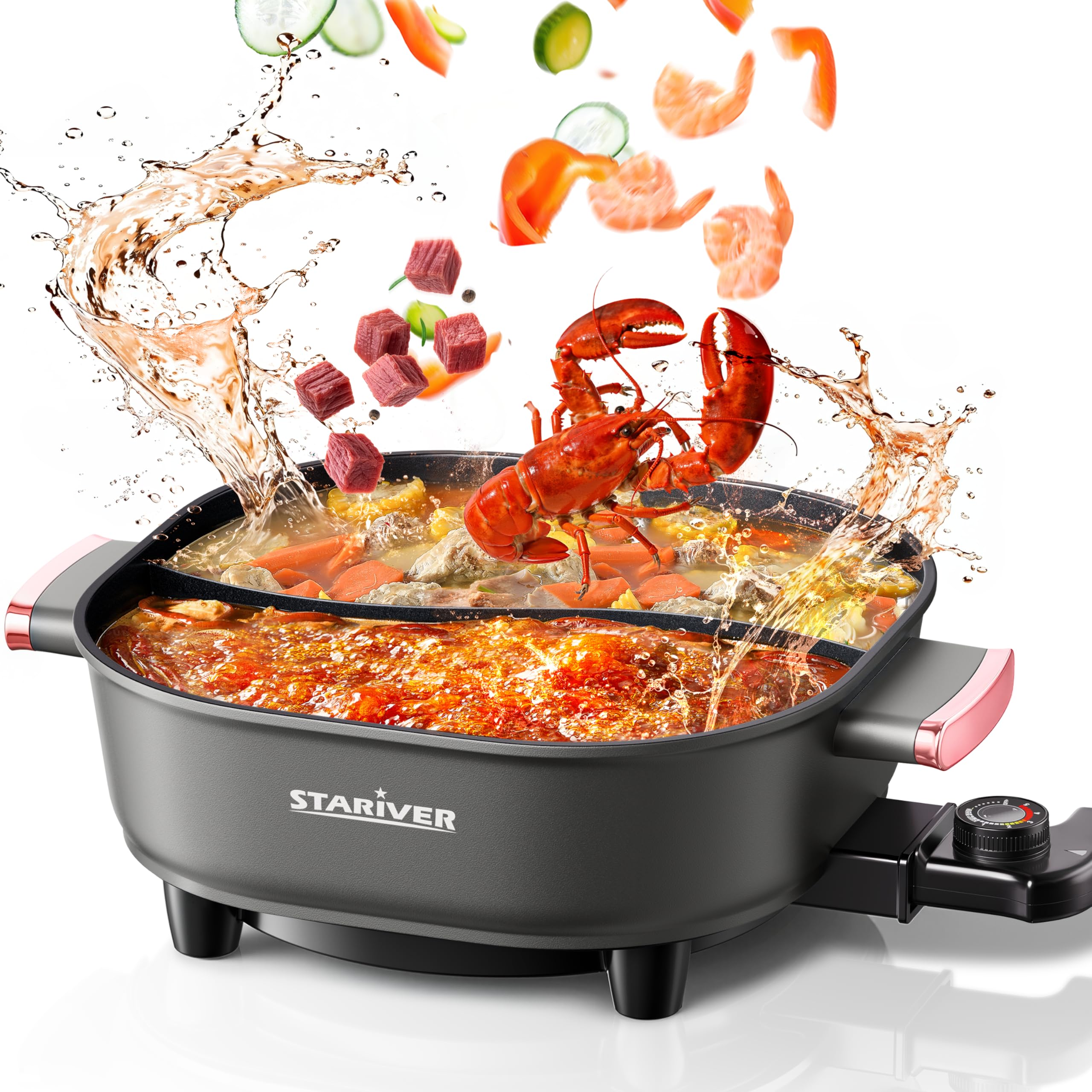 Amazon.com: 1300W 6L Electric Hot Pot with Divider – Dual Flavor