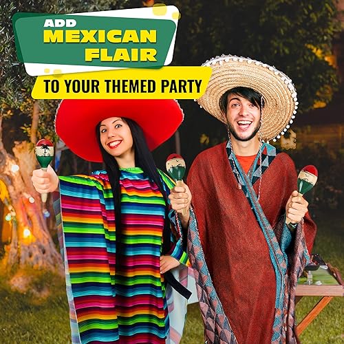 Miniatura 8 de Juego de 2 maracas de madera grandes para adultos, maracas, instrumentos musicales para adultos, Maracas mexicanas, recuerdos de fiesta, maracas