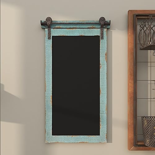 Miniatura 7 de Deco 79 Letrero de madera para decoración de pared con pizarra, 21 x 1 x 17 pulgadas, marrón, negro