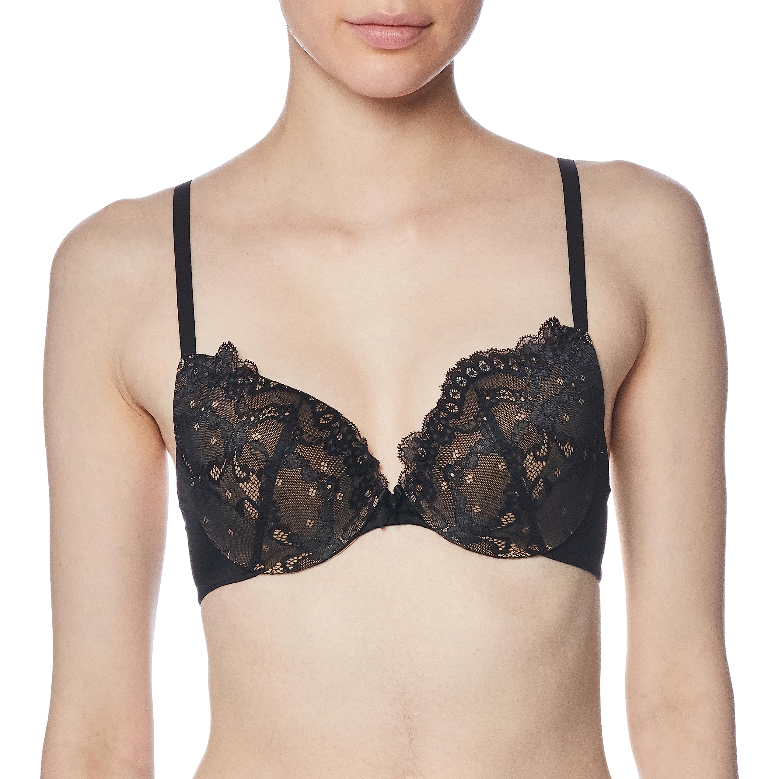 maidenform Women's Love The Lift Push, black body/beige lace, 40B-picture-19