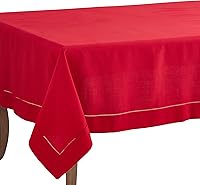 Vista 55 de SARO LIFESTYLE Mantel con borde cosido con dobladillo, negro, 72"x72