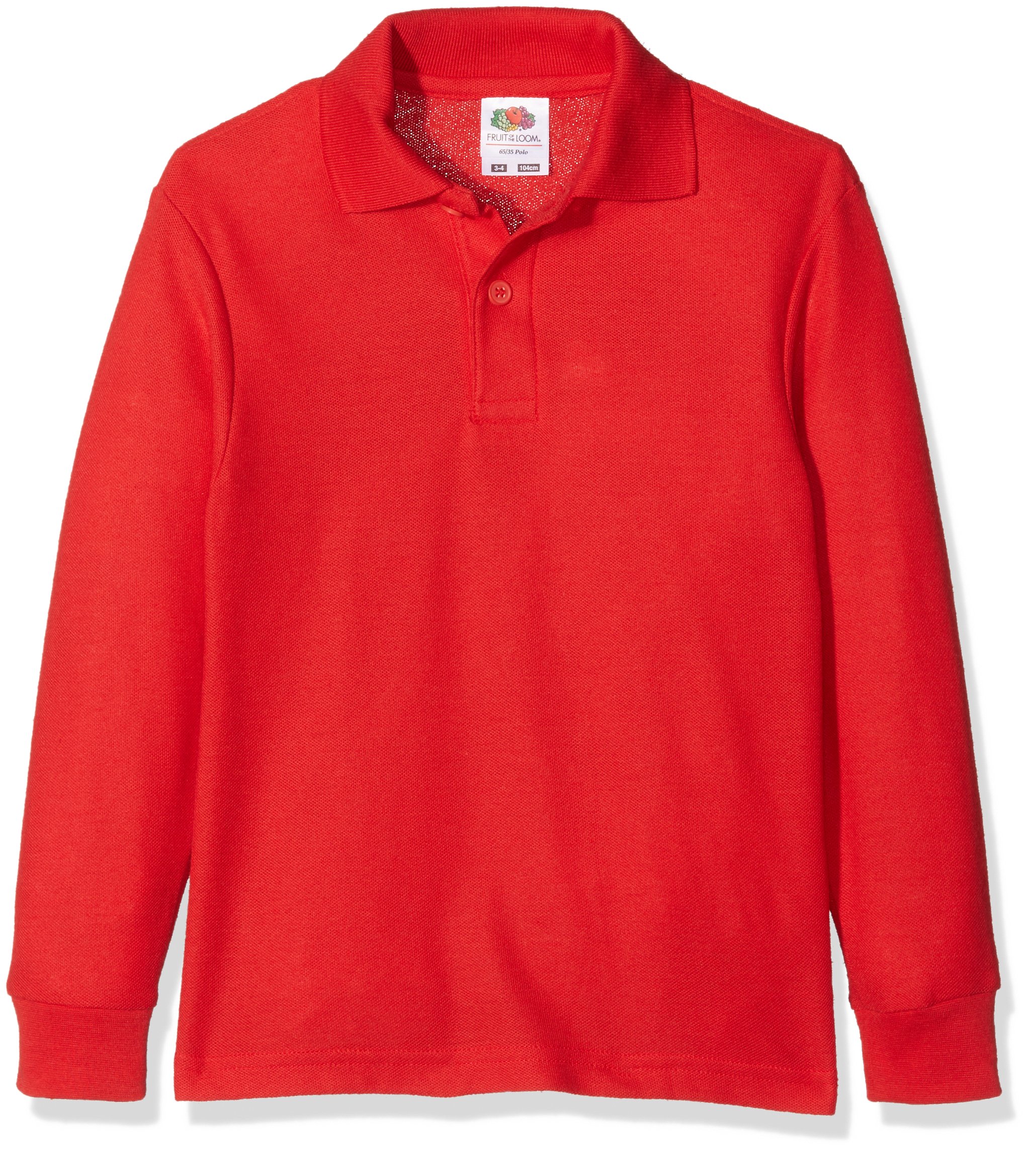 Fruit of the Loom Boys' Polo Shirt. - Red - 4 Years