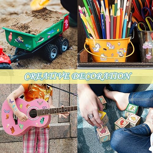 Miniatura 6 de Apeso Kit de 30 hojas de tatuajes temporales para niños, 300 calcomanías de tatuaje lindas y falsas, impermeables, recuerdos de fiesta de cumpleaños