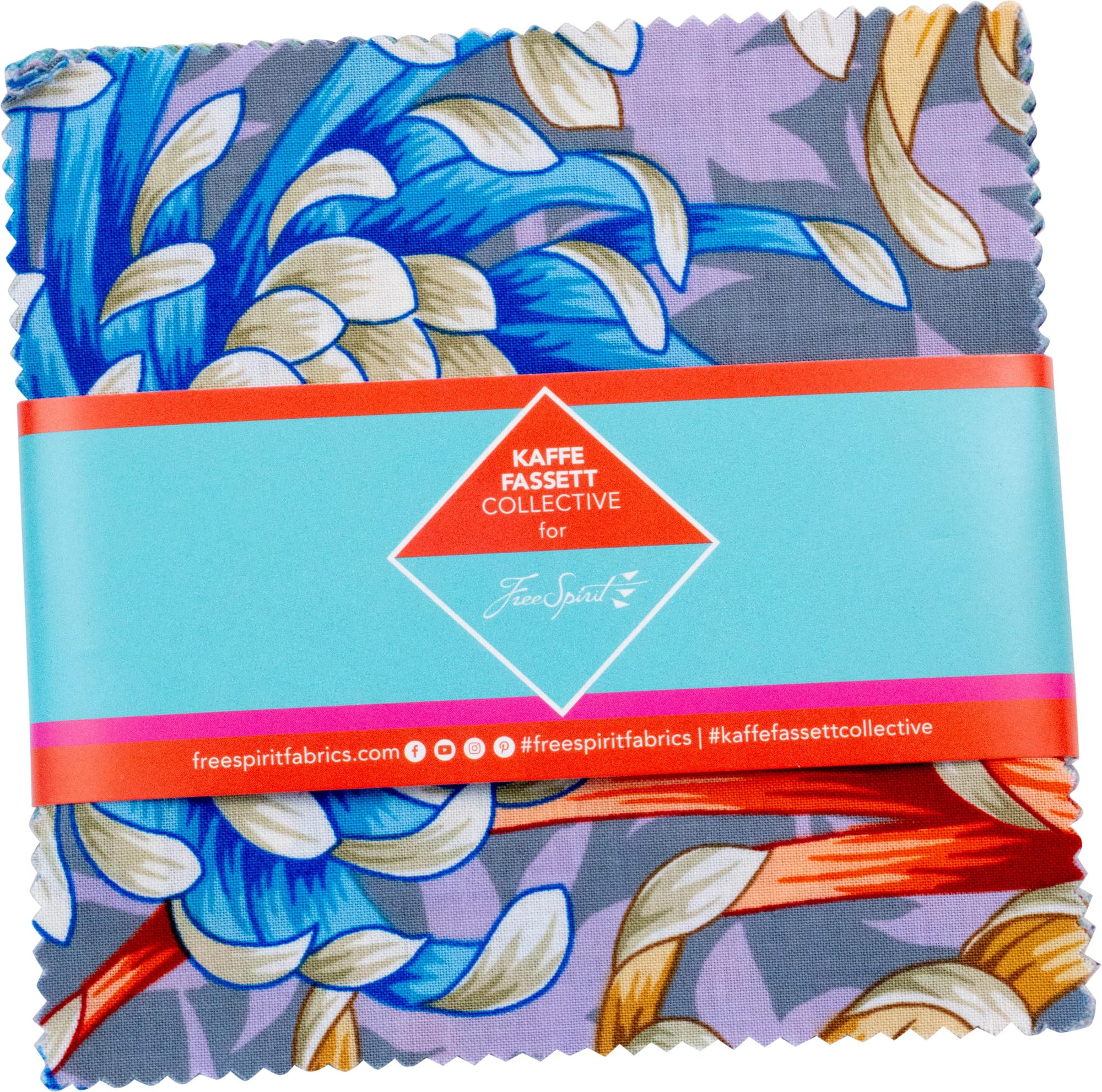 Kaffe Fassett Collective August 2025 Cool Charm Pack 42 5-inch Squares FreeSpirit Fabrics