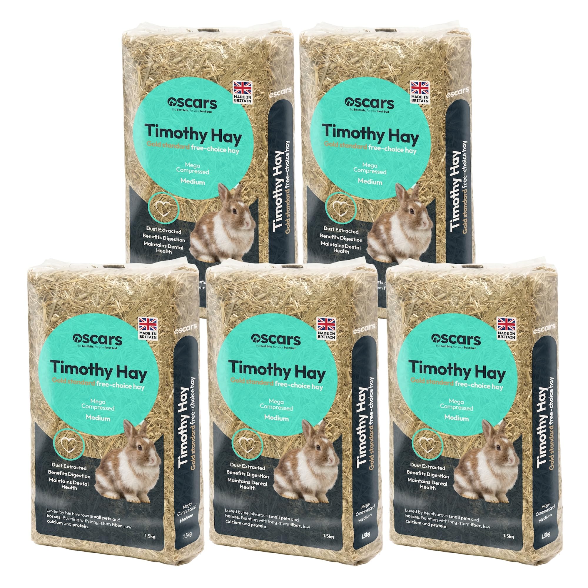 Oscars Timothy Hay, 7.5kg - Gold-Standard Rabbit & Guinea Pig Food Hay