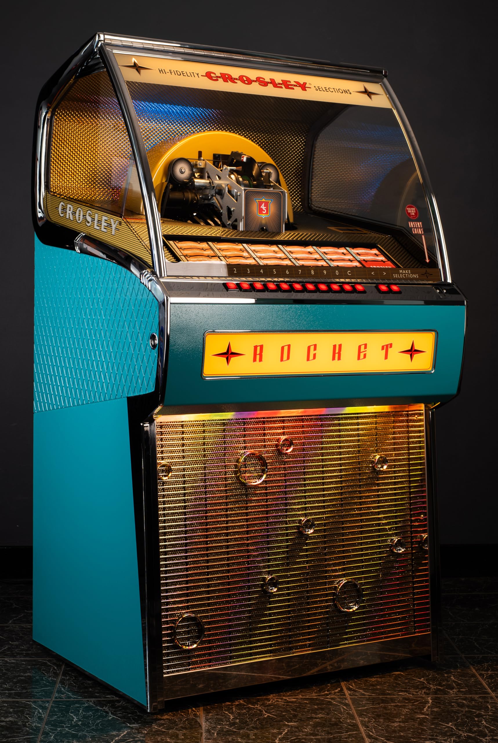 Amazon.com: Crosley CR1210A-TQ Rocket - Jukebox de vinilo de