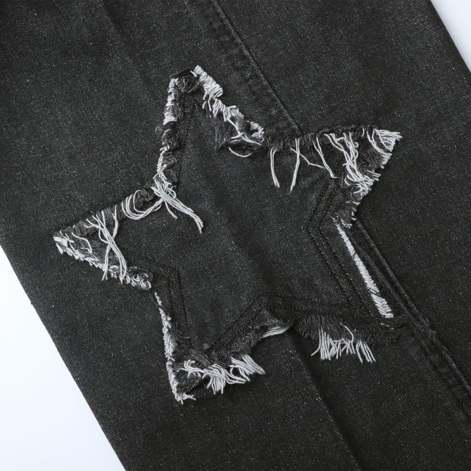 Y2K E-Girl Jeans décontracté imprimé étoiles Pantalon classique jambe droite pour femme