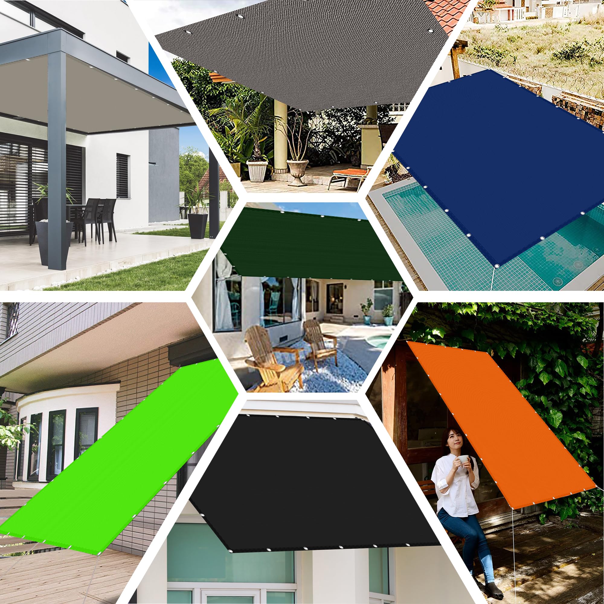 Ogrodowy żagiel przeciwsłoneczny, 1,6 x 4 m, ochrona przed promieniowaniem UV, wodoodporny, z 4 linami, ochrona przed podglądaniem, jasnoszary, idealny na taras, podwórko i do ogrodu