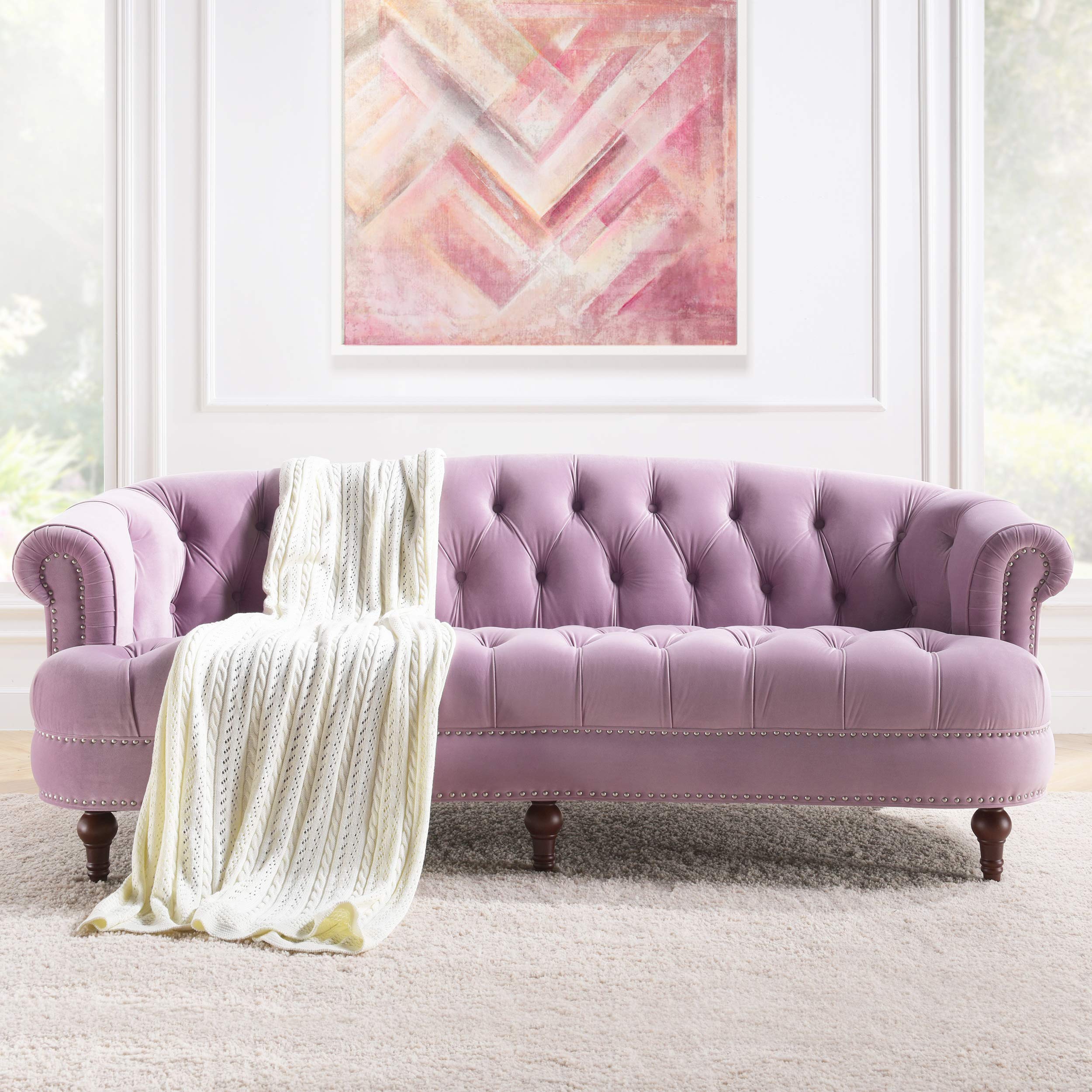 Jennifer Taylor Home Ariana, Sofa, Lavender Velvet