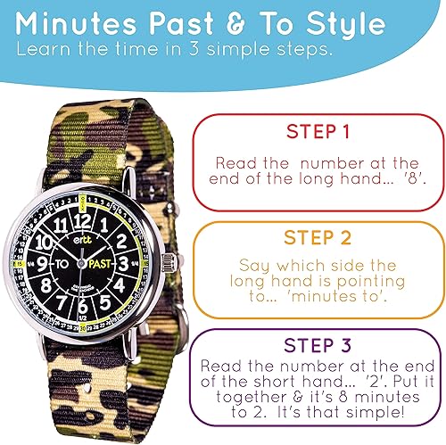 Miniatura 3 de EasyRead Time Teacher Kids Watch - Girls & Boys Watches for Kids - Analog Teaching Watch for Kids - Learn to Tell The Time Childrens Watch - 3 Step
