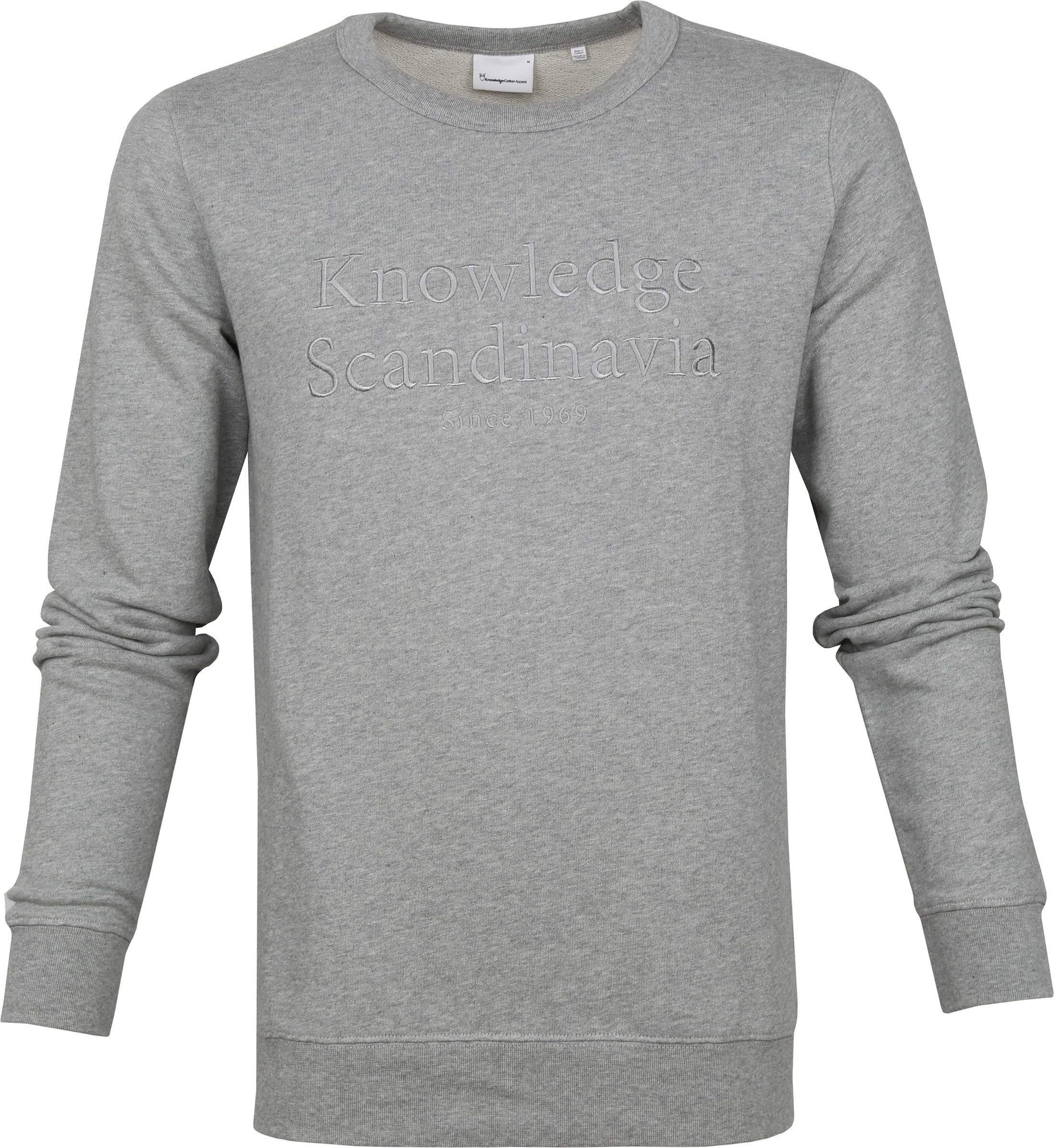 KnowledgeCotton ApparelPullover Elm Grey - Men's - Clothing - Modern Fit, Grijs, L