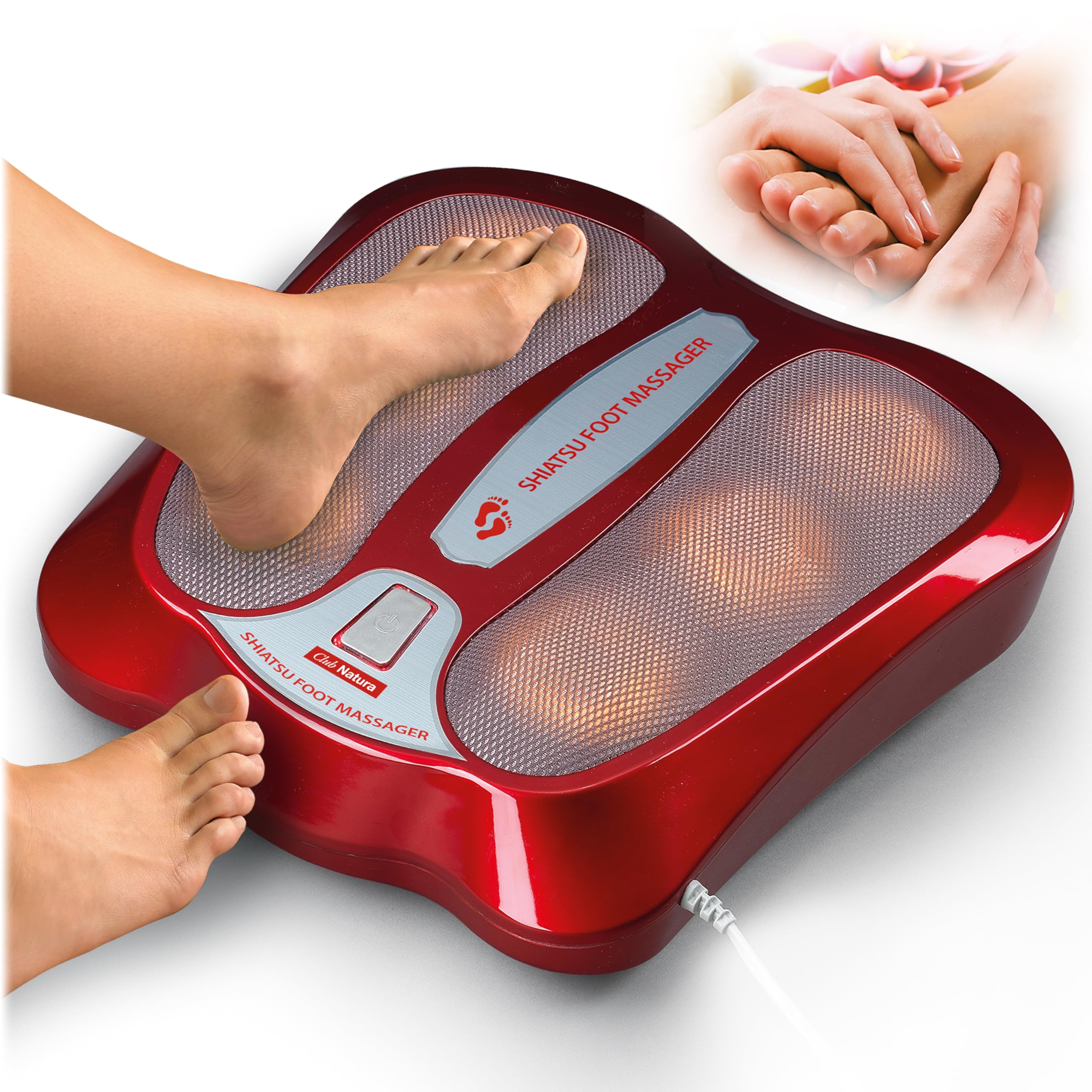 Masajeador de Pies SHIATSU SALUD Con 3 Terapias profesionales Shiatsu, Reflexología Podal y Termoterapia Alivia el dolor de pies, la pesadez de piernas y mejora la salud general Fácil, eficaz, seguro