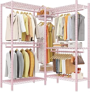 Raybee Clothes Rack, L Shaped Portable Closets for Hanging Clothes, 900LBS