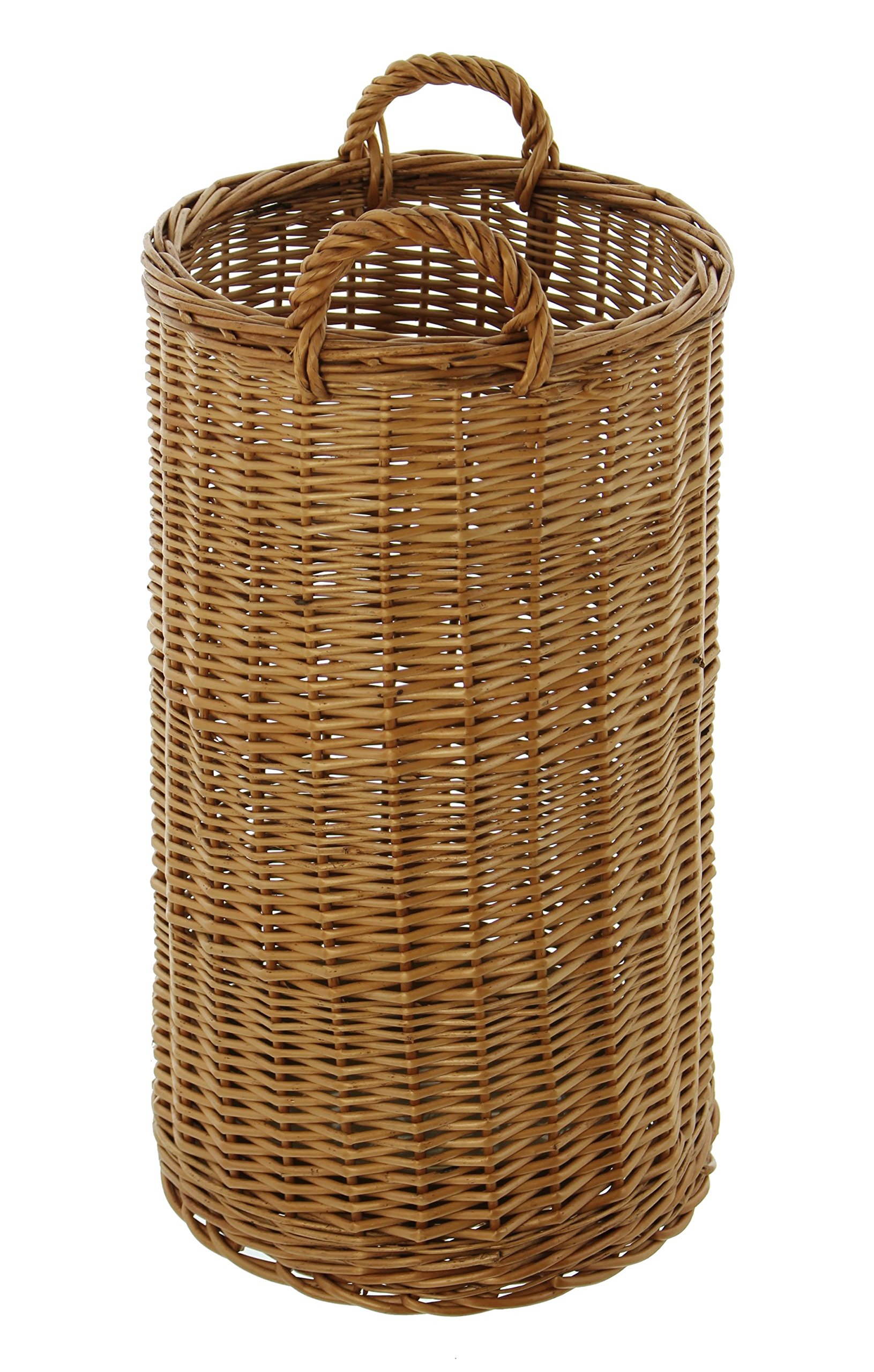 Porte-parapluies en Osier, laqué Naturel, Rond,