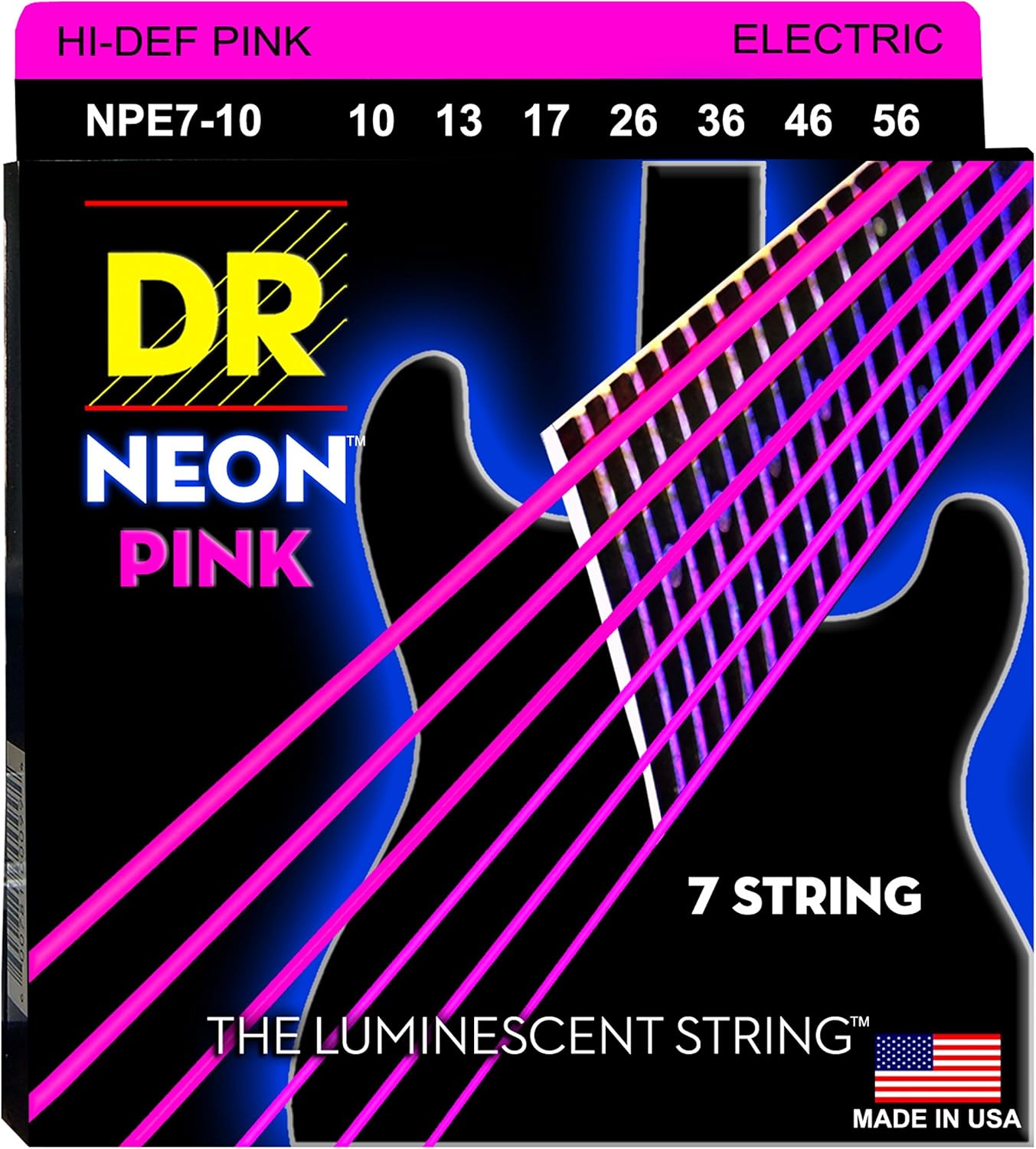 DR Strings NPE7-10 Hi-Def Neon