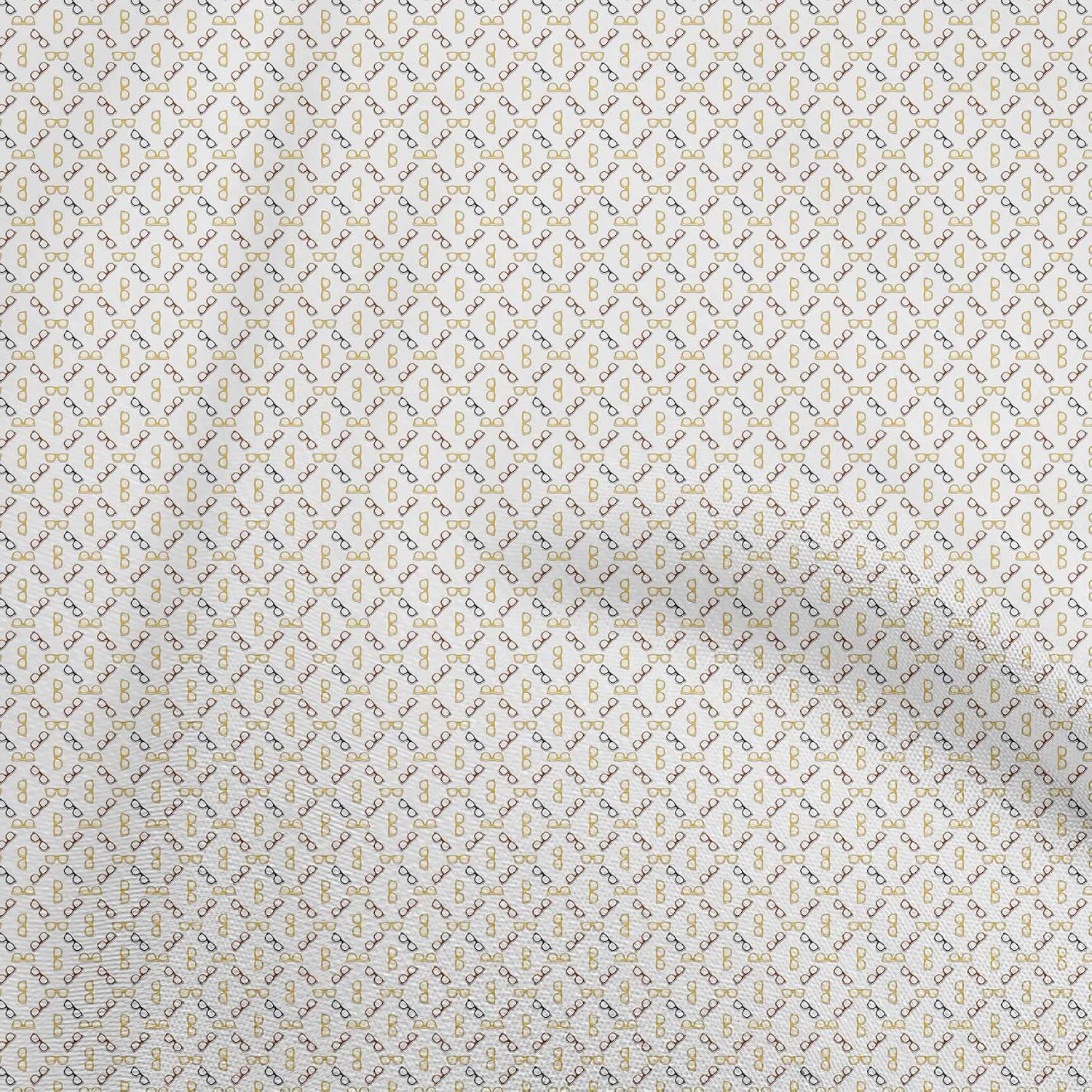 oneOone Cotton Flex Dusty Teal Green Fabric Conversational Eyeglasses Fabric for Sewing Printed Craft Fabric By The Yard 40 Inch Wide