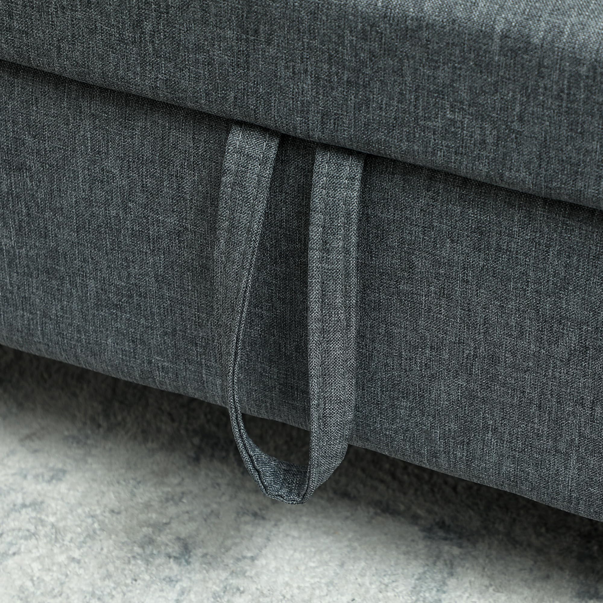 HOMCOM Divano 2 Posti in Tessuto con Braccioli e 2 Cuscini Rimovibili, Divanetto 2 Posti Moderno con Spazio Portaoggetti, Tasche Laterali e Gambe in Legno per Soggiorno e Salotto, 135x72x84cm, Grigio