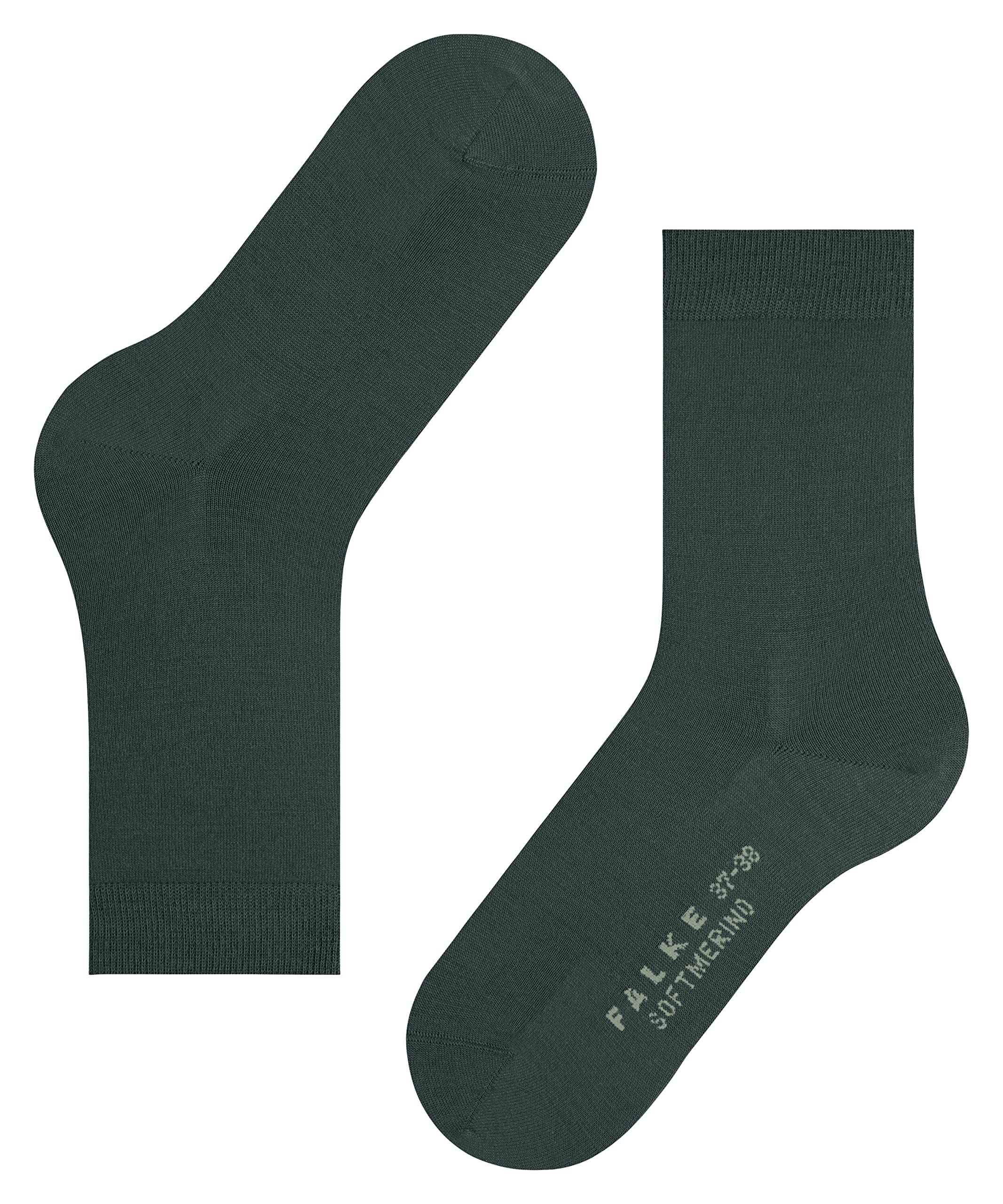 FALKE mujer Softmerino calcetines transpirable regulación del clima antiolores lana algodón plano delgado elegante costura plana en la zona de la punta 1 par