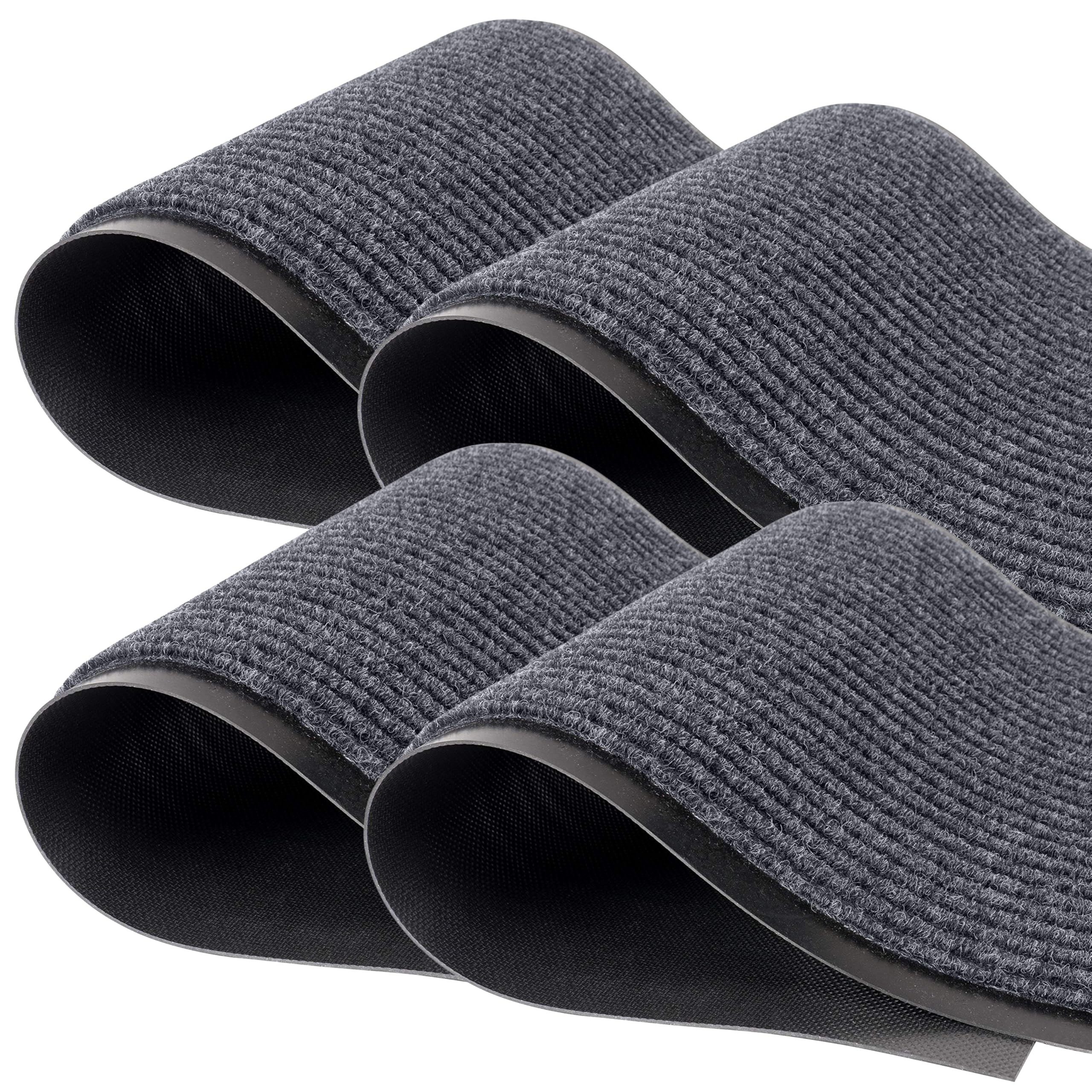 MaxMat® 4-Pack Extra Large 3x5 Ft Heavy Duty Door Mats – Tough Rubber Backing, Traps Mud, Dirt &amp; Water, Low-Profile, Easy to Clean – Ideal for Front Door, Back Door, Garage &amp; Mudroom (Grey)