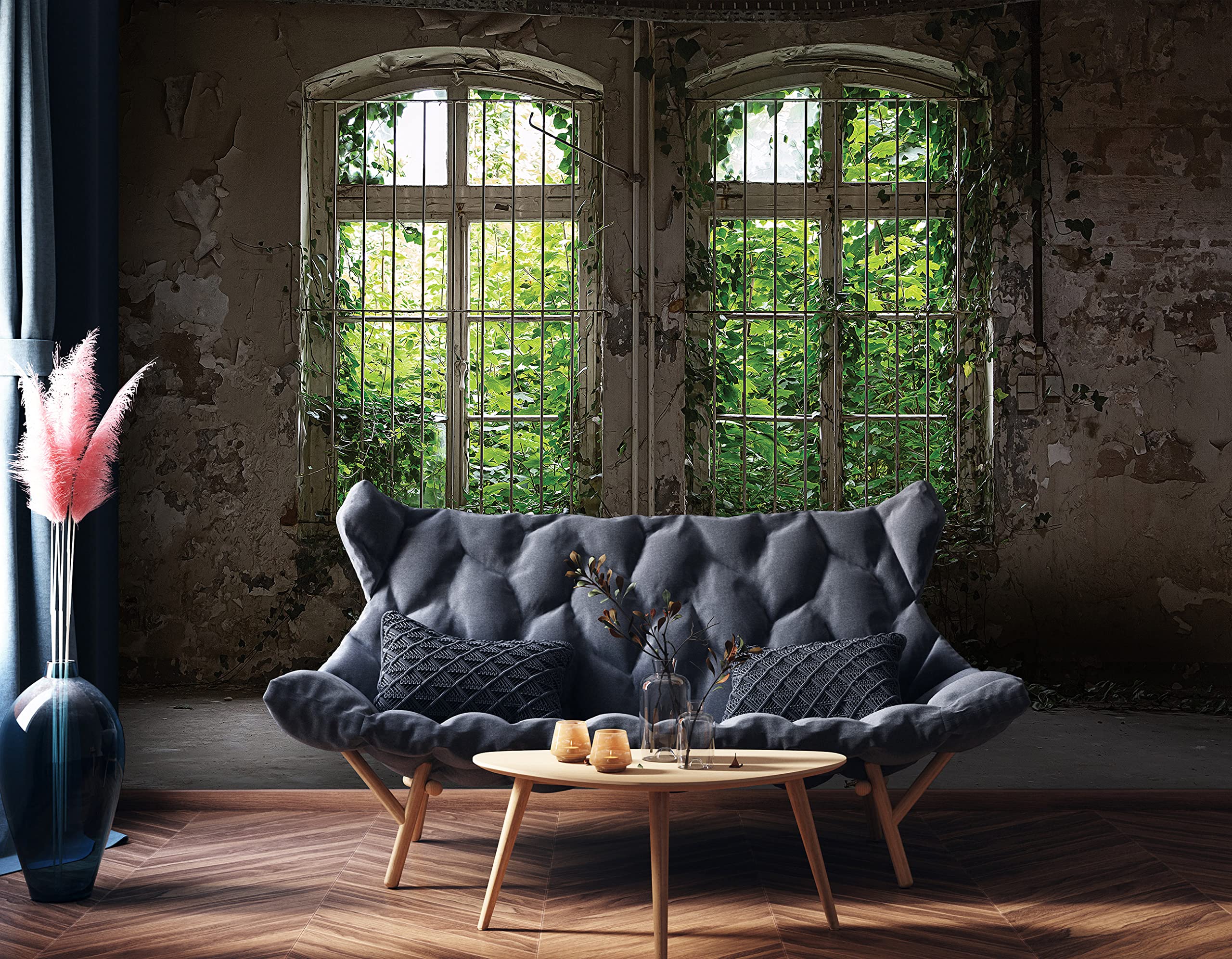 WallArena Vlies Fototapete, Grün, | Fototapeten - Tapeten - für Wohnzimmer Schlafzimmer - Vliestapete Wandtapete Tapete 3D Effekt- inkl. Kleister