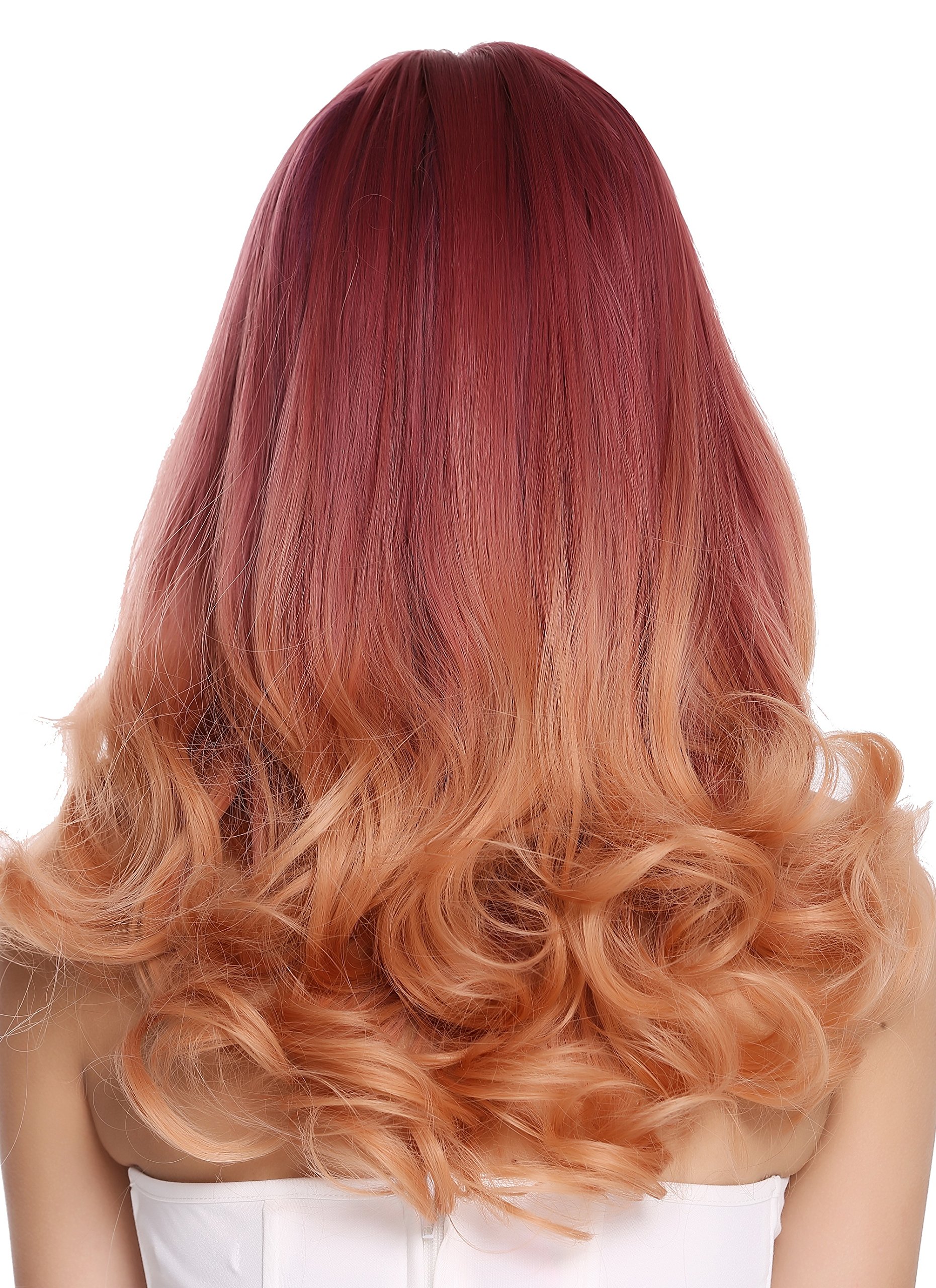 WIG ME UP - MS1733-1344R716 Quality women's wig long fringe sleek curly hair tips Balayage mix purple orange blonde lady - Image 4
