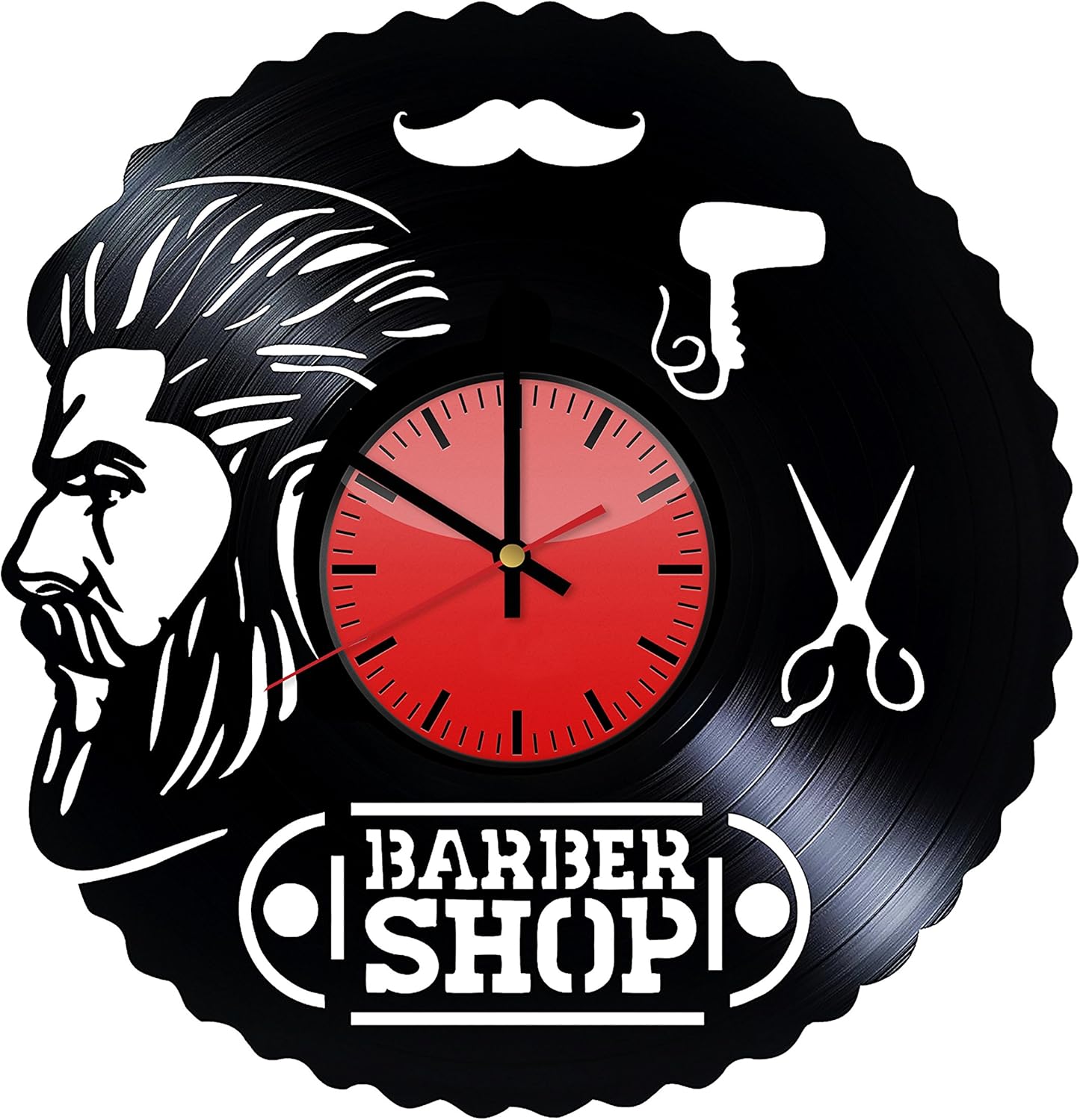 Barber Shop Style Vinyl Wall Clock Original Gift Idea for