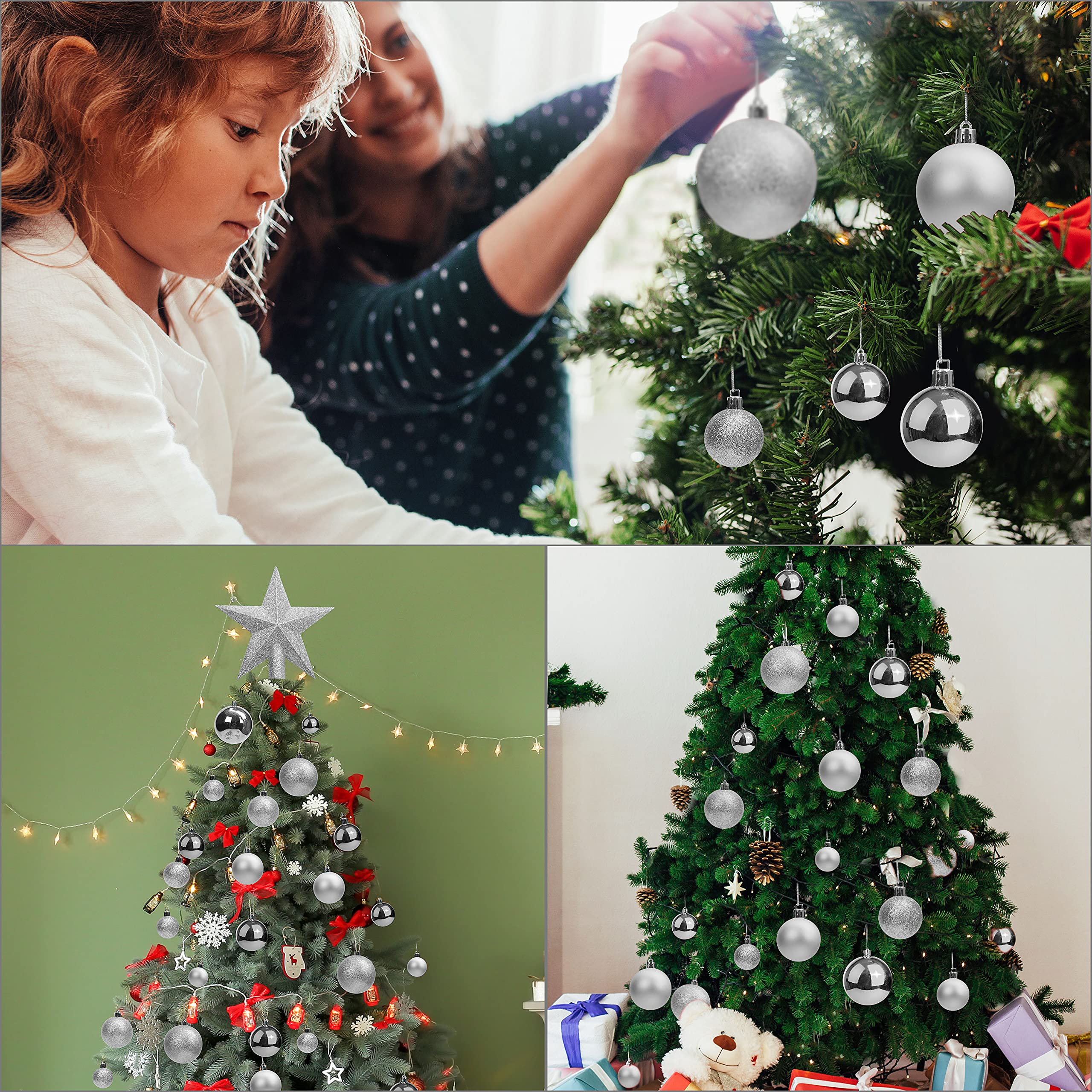 Set van 6 glitter sterren kerstballen kerstboom hangers decoraties glitter sterren kerstboom kerstballen ornamenten voor Xmas Home Party, speciaal gevormde sterren Set van 6 glitter sterren kerstballen kerstboom hangers decoraties glitter sterren kerstboom kerstballen ornamenten voor Xmas Home Party, speciaal gevormde sterren