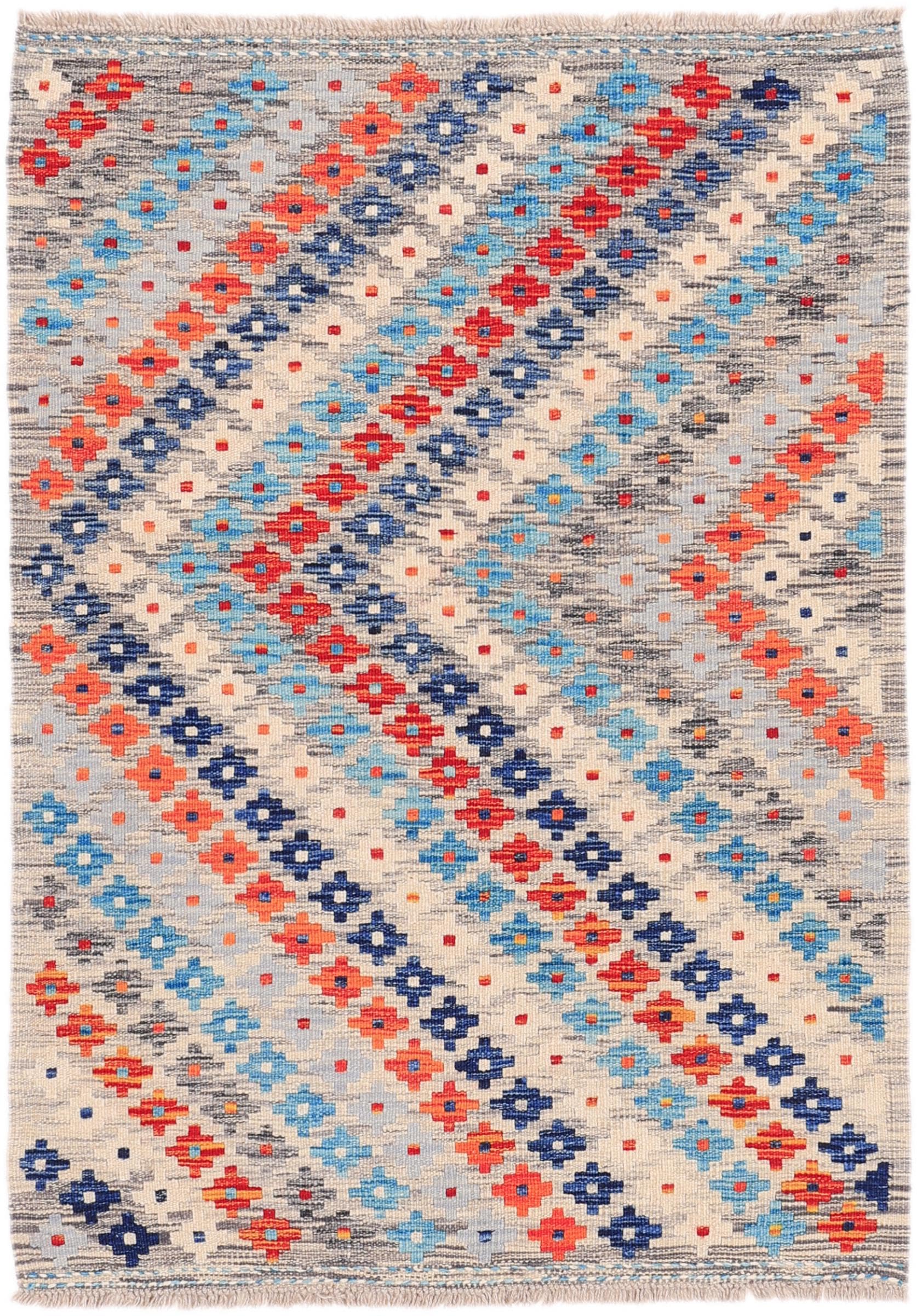 Tapis d'orient fait main kilim afghan en laine chargé d'histoire