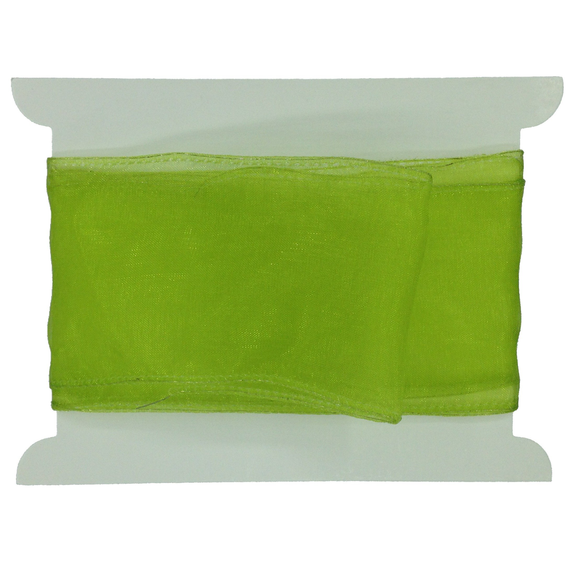 Truly Madly Deeply Lime Green 60mm Wide x 2 Metres Long Wired Organza Ribbon for Birthday Decoration, Gift Wrap, Christmas, Wreath Making Supplies, DIY Crafting