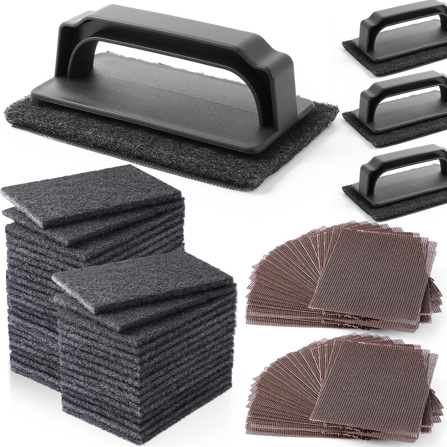 124 Pcs Griddle Cleaning Kit Screen Holder Grill Screens Cleaning Pads Heavy Duty Abrasive Mesh Pads for Flat Tops, Cast Iron, Stainless Steel Griddle Cleaner Accessories Bundle 124 Pcs Griddle Cleaning Kit Screen Holder Grill Screens Cleaning Pads Heavy Duty Abrasive Mesh Pads for Flat Tops, Cast Iron, Stainless Steel Griddle Cleaner Accessories Bundle
