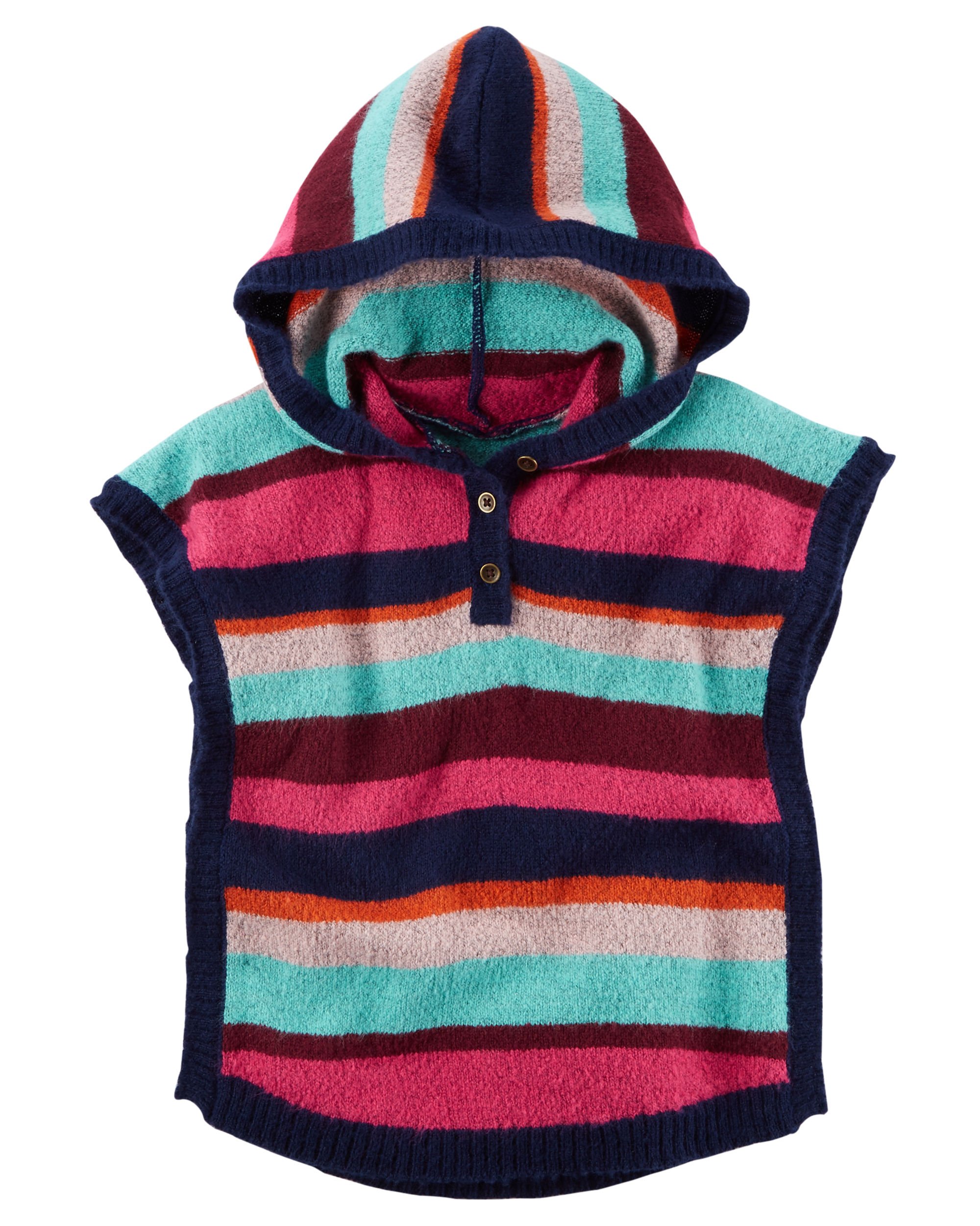 Carter's Poncho a rayas para niñas pequeñas, 2 años, multicolor, 2 años, Multicolor, 2 Years