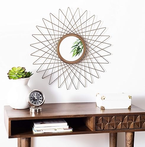SAFAVIEH Home Bilsons Gold Sunburst - Espejo decorativo redondo de 23 pulgadas
