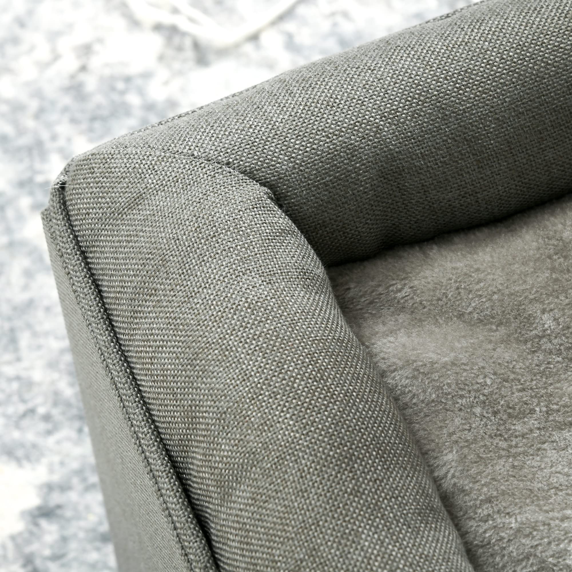 PawHut Maison Niche pour Chat 2 Niveaux avec Coussin Moelleux en Peluche - 36,5 x 36,5 x 33 cm Gris