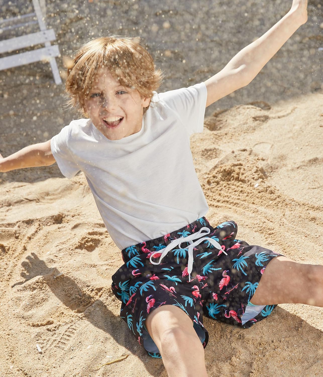 Ahegao Boys Swim Trunks with Compression Liner Big Kids Bathing Suit Quick Dry Board Shorts for 6-20 Years - Image 4