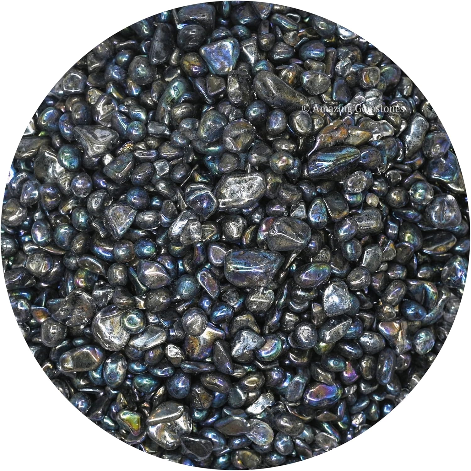 Amazing Gemstone Angel Aura Quartz Crystal Chips Aquarium Gravel Rocks - Bulk Fish Tank Gravel, Small Tumbled Stone Chips, Tiny Crystals for Decoration (Natural AAA Grade Gemstones), 1 Pound