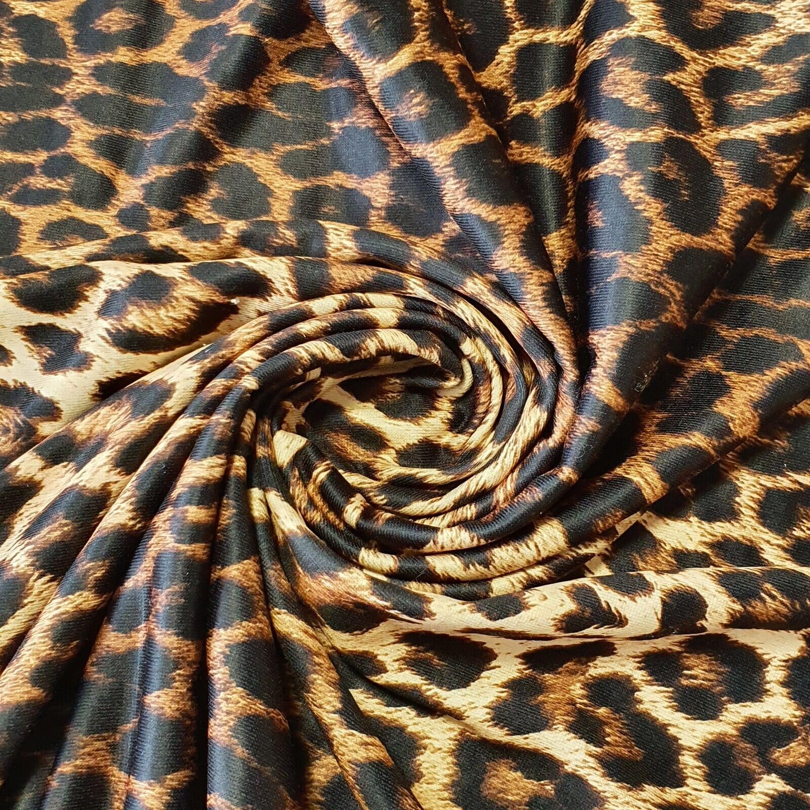 Solid Plain French Terry Loopback Cotton Jersey Fabric 58" (Pre Cut 1 Meter) (Leopard) — image 1