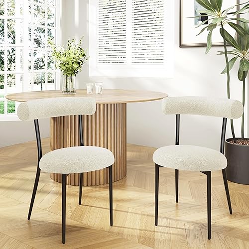 Miniatura 4 de Dining Chairs Set of 2, Metal Frame Kitchen Chairs, Table & Chair Sets for Dining Room, Counter Height Desk Chair for Home Office Restaurant,White