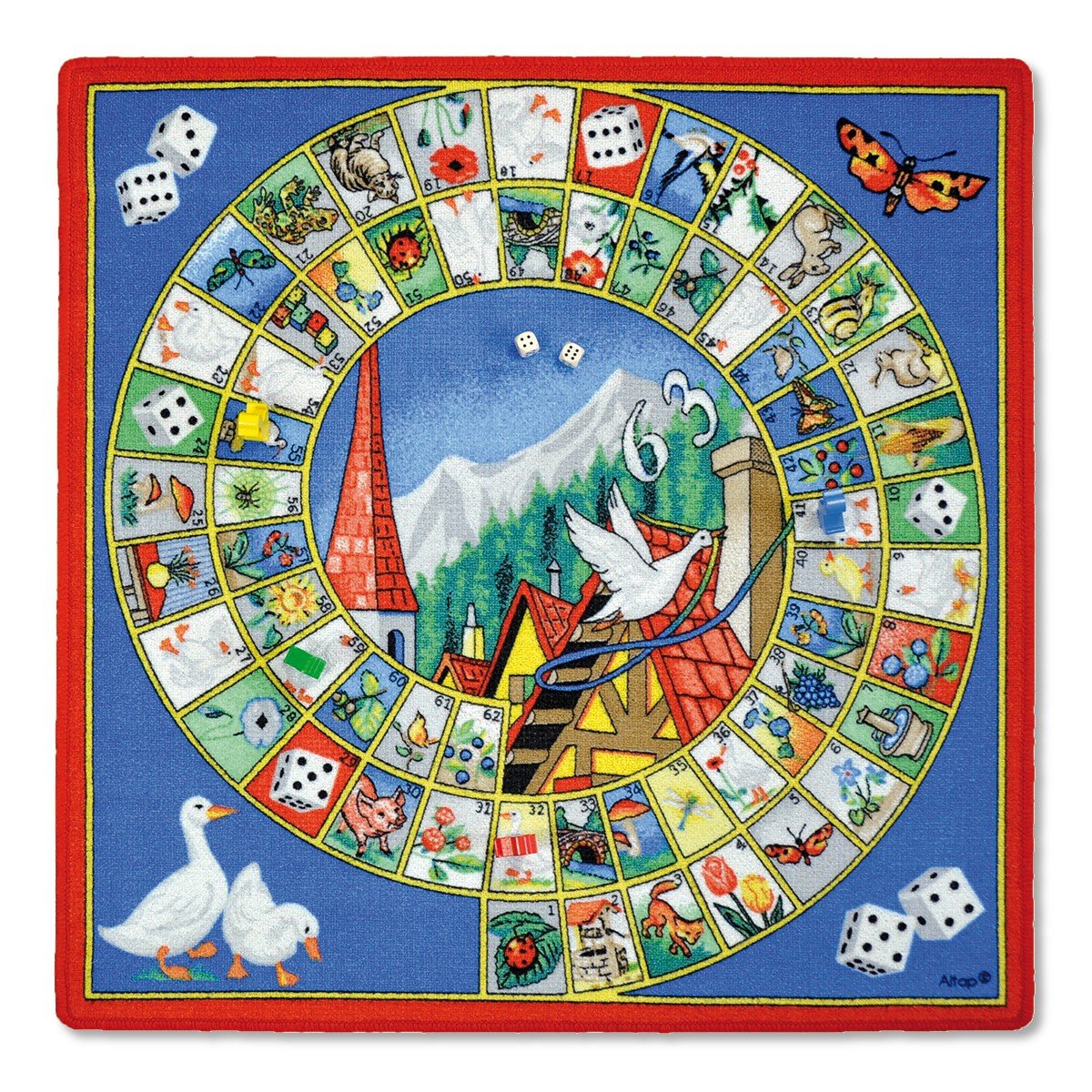 Eduplay Spielteppich Gänsespiel 92x92cm