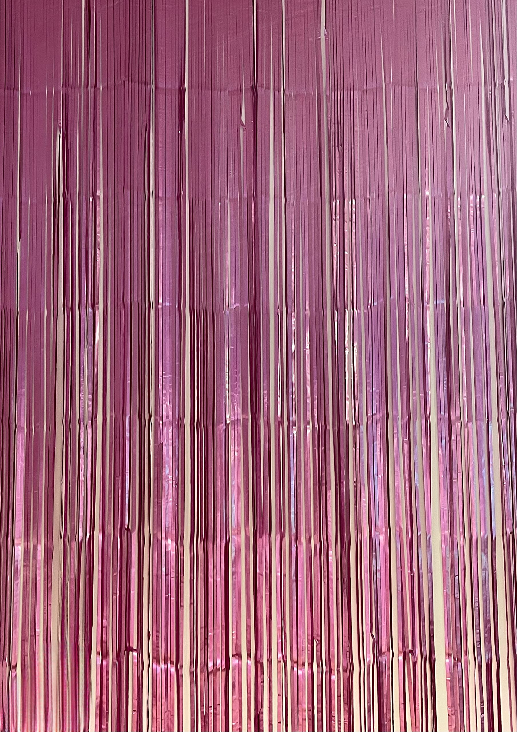 Partynow! 2 Tende A Frange In Lamé Oro Rosa, Rosso, Viola, Verde, Argento, Oro | Decorazione Feste 2x1 Metri - 2