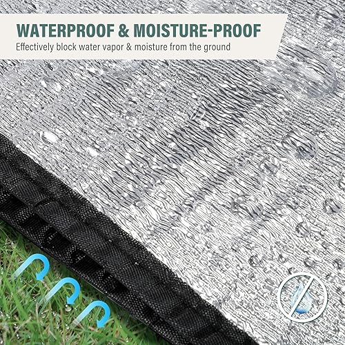 Miniatura 5 de REDCAMP Manta de espuma de 79 x 59 pulgadas, impermeable, de papel de aluminio, para picnic al aire libre, campamento, playas