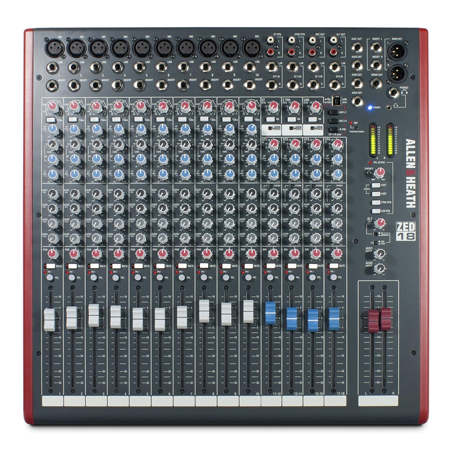 Allen Heath ZED-18 18-Channel Multipurpose USB Mixer for Live Sound and Recording