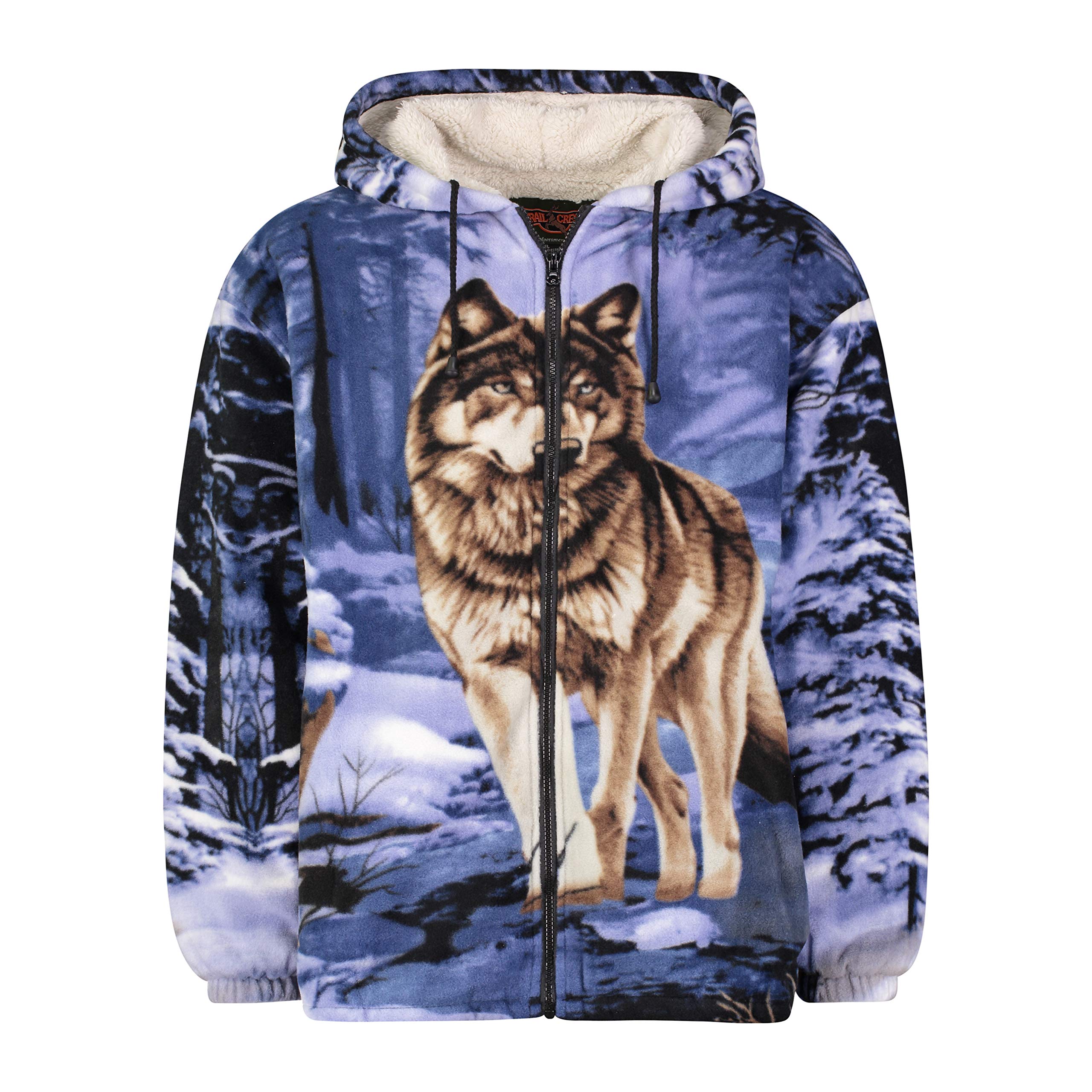 Men Women's Hoodie Sweatshirt Zip up Sherpa Lined Fleece Animal Jacket Wildkind