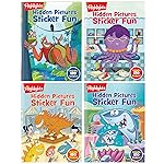 Highlights Hidden Pictures Sticker Fun for Kids Ages 3-6, 4-Pack, 64 Pages of Seek and Find Sticker Activities, Books Double as Coloring Books, 480+ Stickers, Volume 1