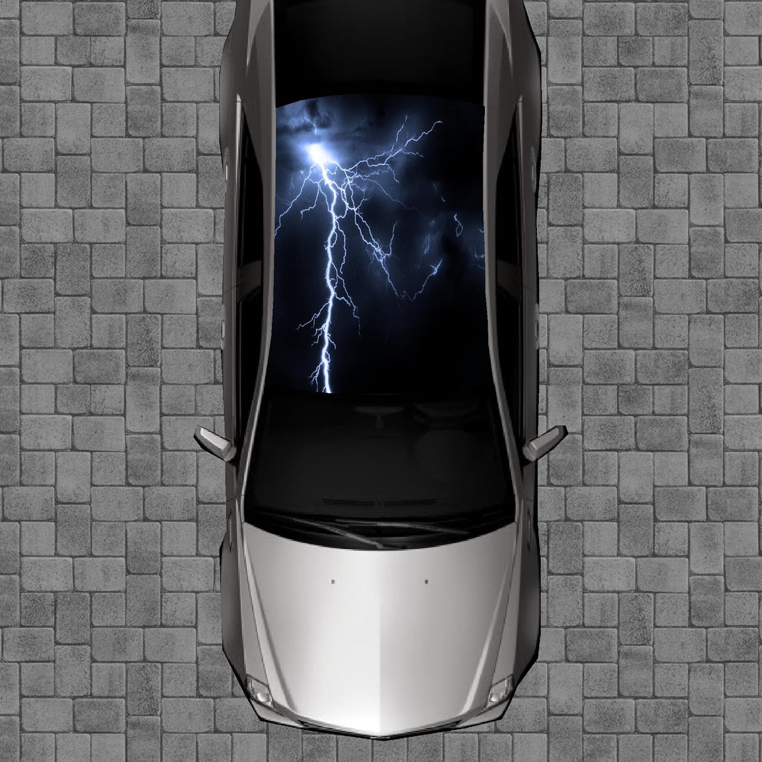 R99 Lightning Roof Wrap - Decal Decals Wraps Vinyl Wraps Art Poster Image Carbon Hood Car Truck Fiber Hood