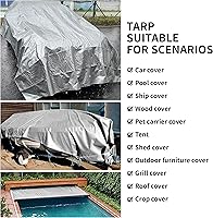 Vista 7 de TARPAL Small Tarps 4x6 Feet(2-Pack) Heavy Duty Tarp 10.5Mil Multipurpose Protective Cover Waterproof,Snow or UV Protection,Durable Reinforced