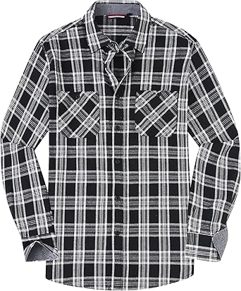 Alex Vando Mens Button Down Shirts Regular Fit Long Sleeve Casual Plaid Flannel Shirt