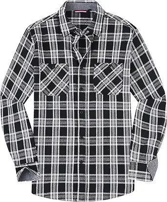 Alex Vando Mens Button Down Shirts Regular Fit Long Sleeve Casual Plaid Flannel Shirt
