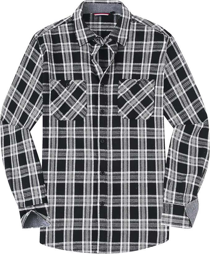 Alex Vando Mens Button Down Shirts Regular Fit Long Sleeve Casual Plaid Flannel Shirt